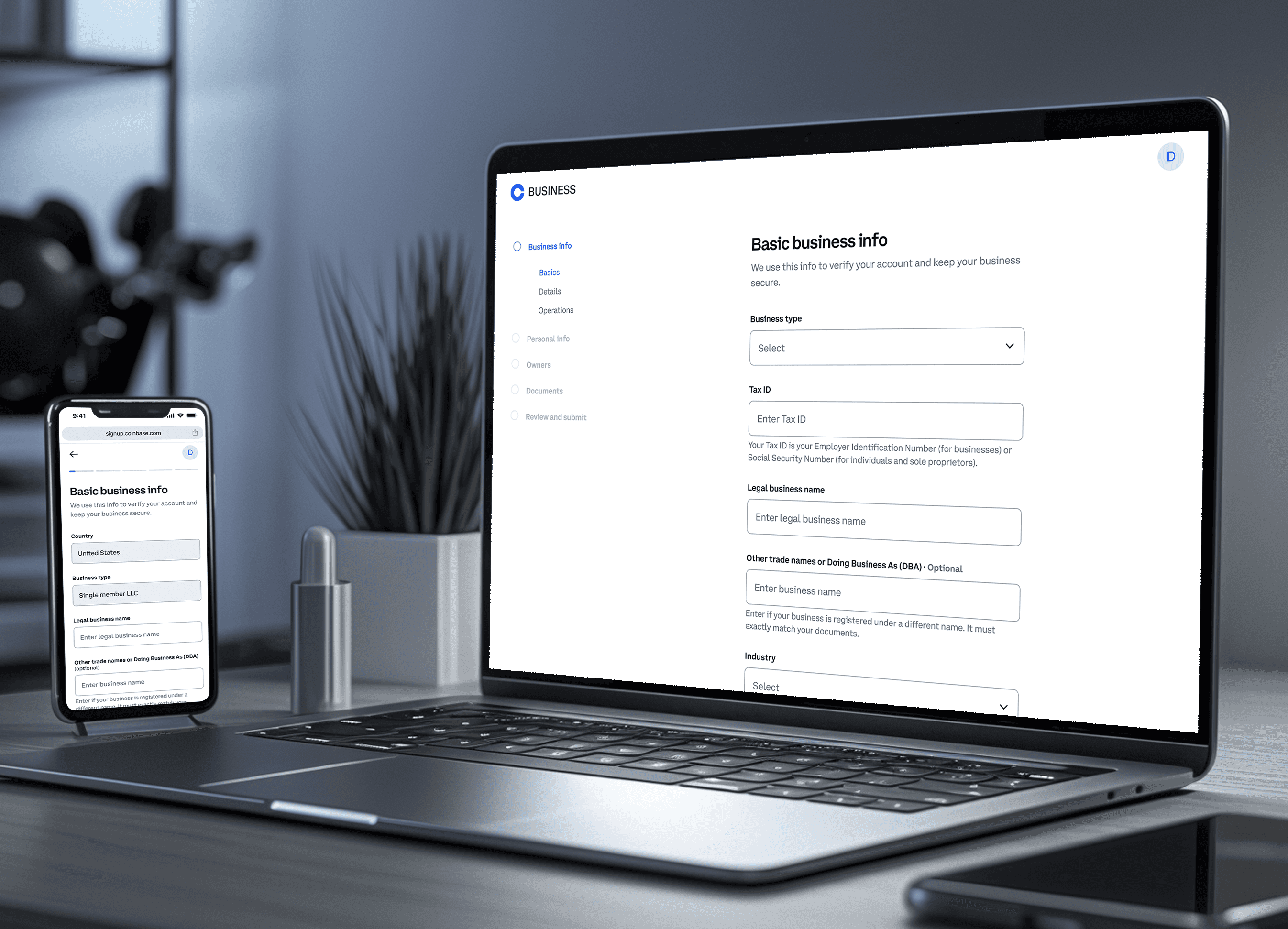 Coinbase onboarding flow