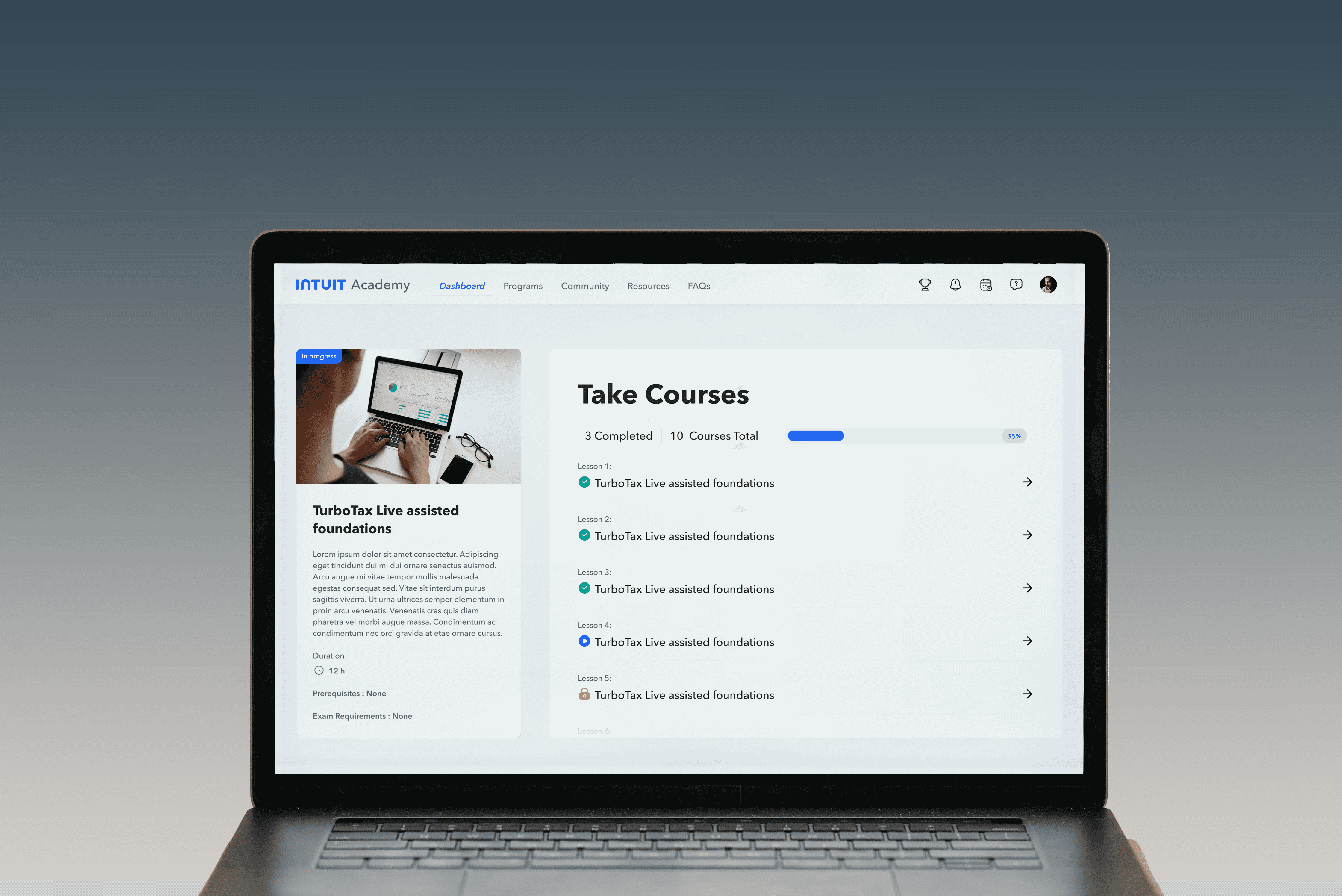 Intuit Learning Academy — expert certification platform